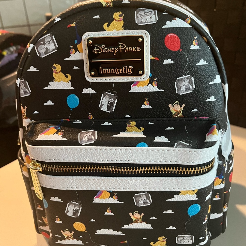 Disney up. kids-adult backpack - Black and White. Disney parks Loungfly
